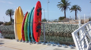 Located on San Diego Bay, Pier 32 Marina has incorporated stylish kayak stands to appeal to a broader customer base.