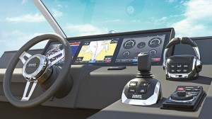 Co-developed with Garmin, Volvo Penta’s Glass Cockpit presents a clean interface that eliminates the need for  most buttons and switches. It has won several awards, including an NMMA Innovation Award at the Miami International Boat Show. 