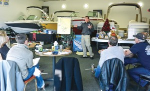 Colorado Boat Center posts notes on what makes great customer experiences, keeps training files for every employee and has brought industry trainers like Sam Dantzler in to motivate and educate the team. 