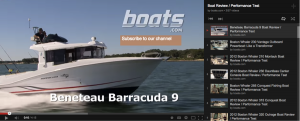 Boat reviews are organized into a playlist and annotations provide clear call to action