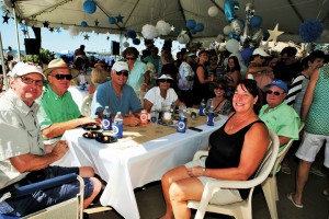 Club members and their friends unwind at a club party. (Photo courtesy of Freedom Boat Club)