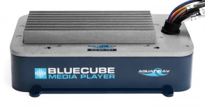 The blue cube offers connectivity directly to the amp, another among many connectivity products that streamline marine audio for Bluetooth devices. 