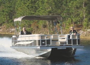 Island Boat's 18-foot expandable pontoon boat.