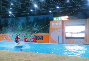 An indoor cable park gave attendees a chance to enjoy water sports.