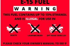 E15 warning label