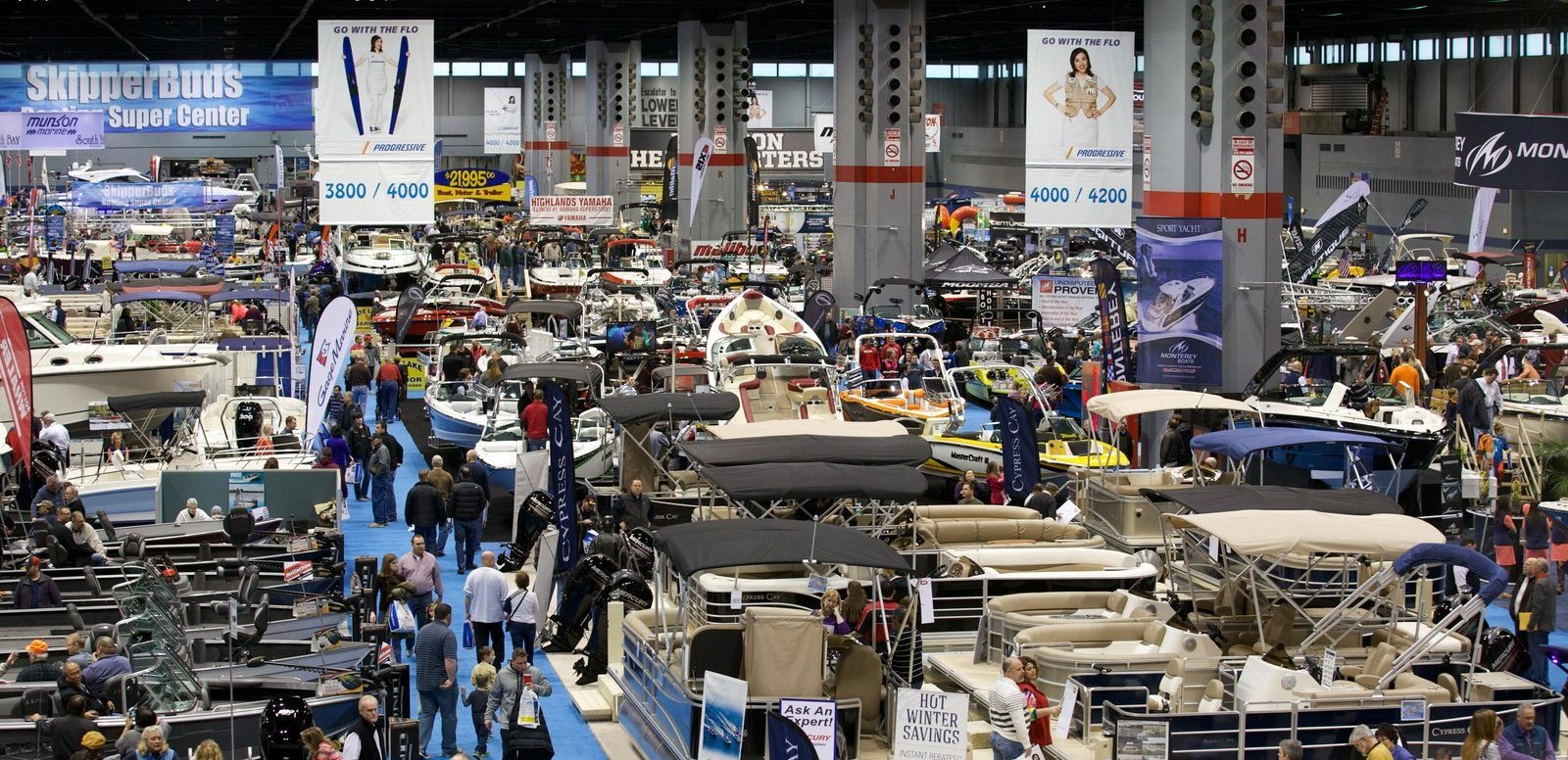 Show floor of the Chicago Boat Show.
