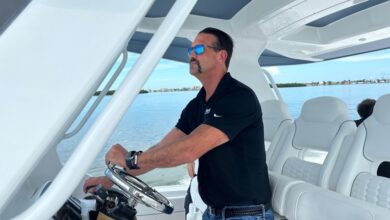 Ken Clinton on boat