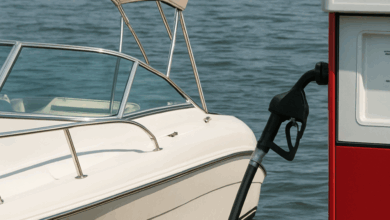 Boat and gas pump